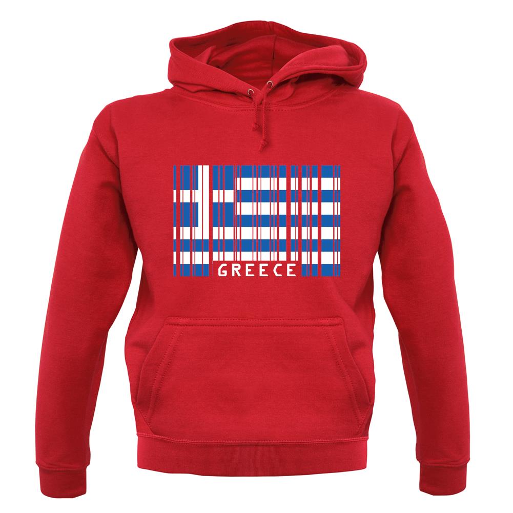 Greece Barcode Style Flag unisex hoodie