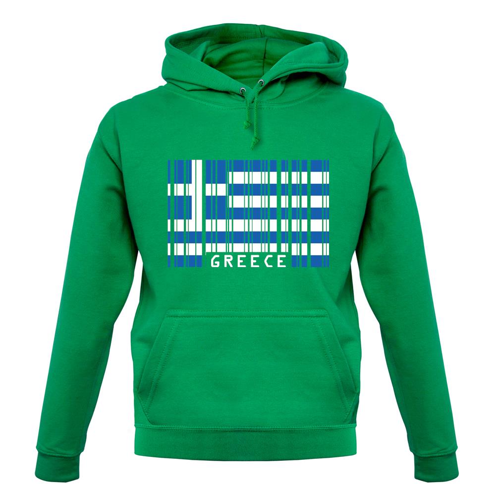 Greece Barcode Style Flag unisex hoodie