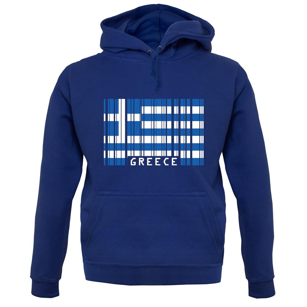 Greece Barcode Style Flag unisex hoodie