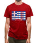 Greece Barcode Style Flag Mens T-Shirt