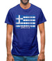 Greece Barcode Style Flag Mens T-Shirt