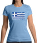 Greece Grunge Style Flag Womens T-Shirt