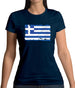 Greece Grunge Style Flag Womens T-Shirt