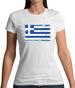 Greece Grunge Style Flag Womens T-Shirt