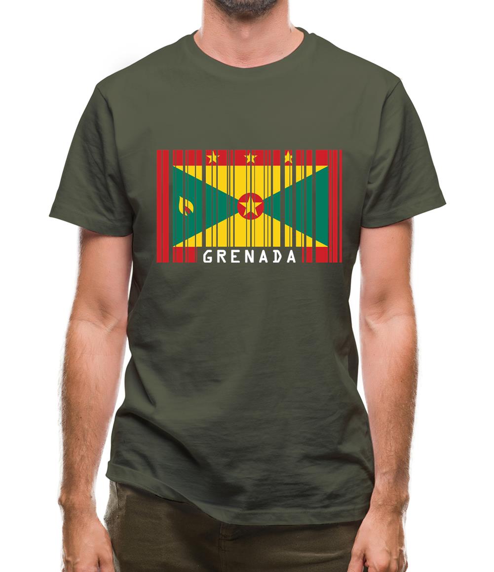 Grenada Barcode Style Flag Mens T-Shirt