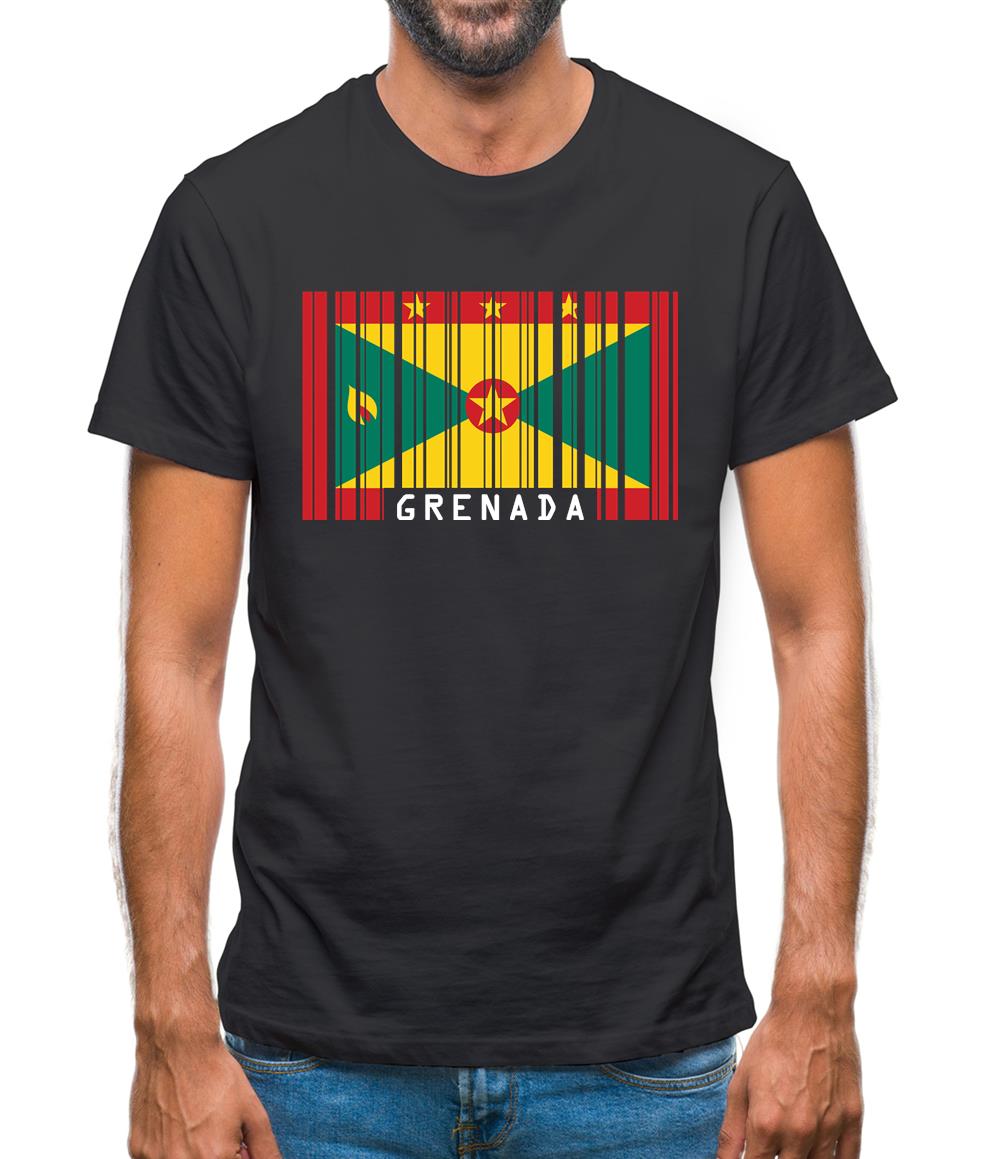 Grenada Barcode Style Flag Mens T-Shirt