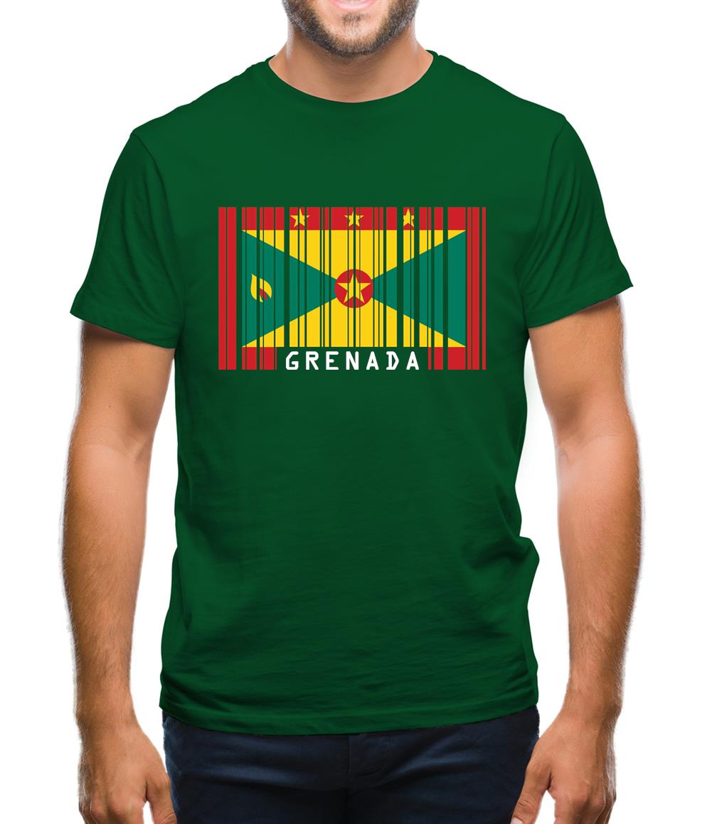 Grenada Barcode Style Flag Mens T-Shirt