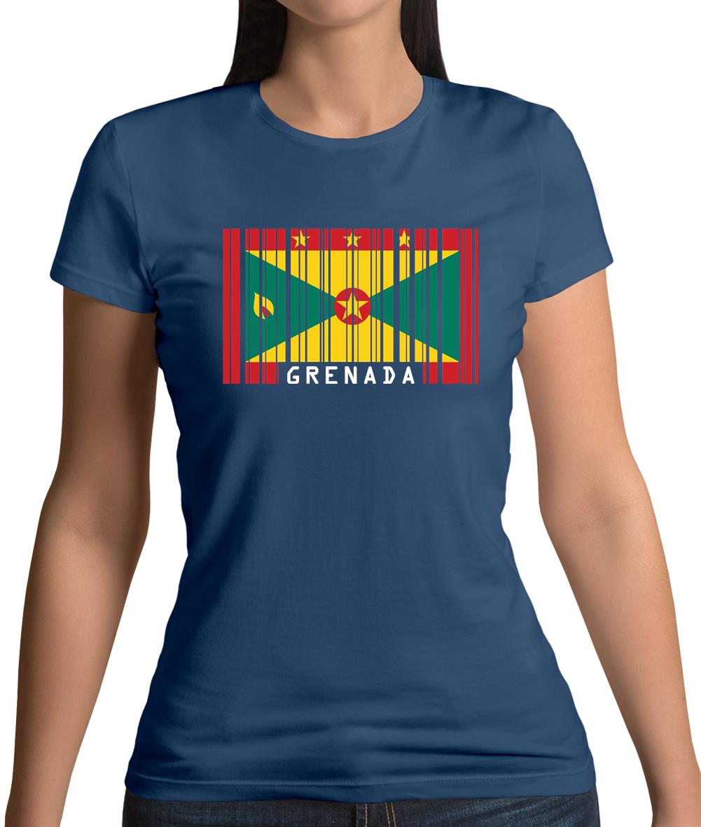 Grenada Barcode Style Flag Womens T-Shirt