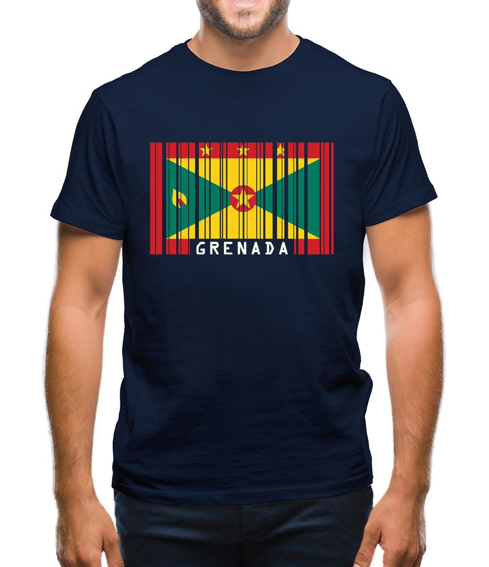 Grenada Barcode Style Flag Mens T-Shirt