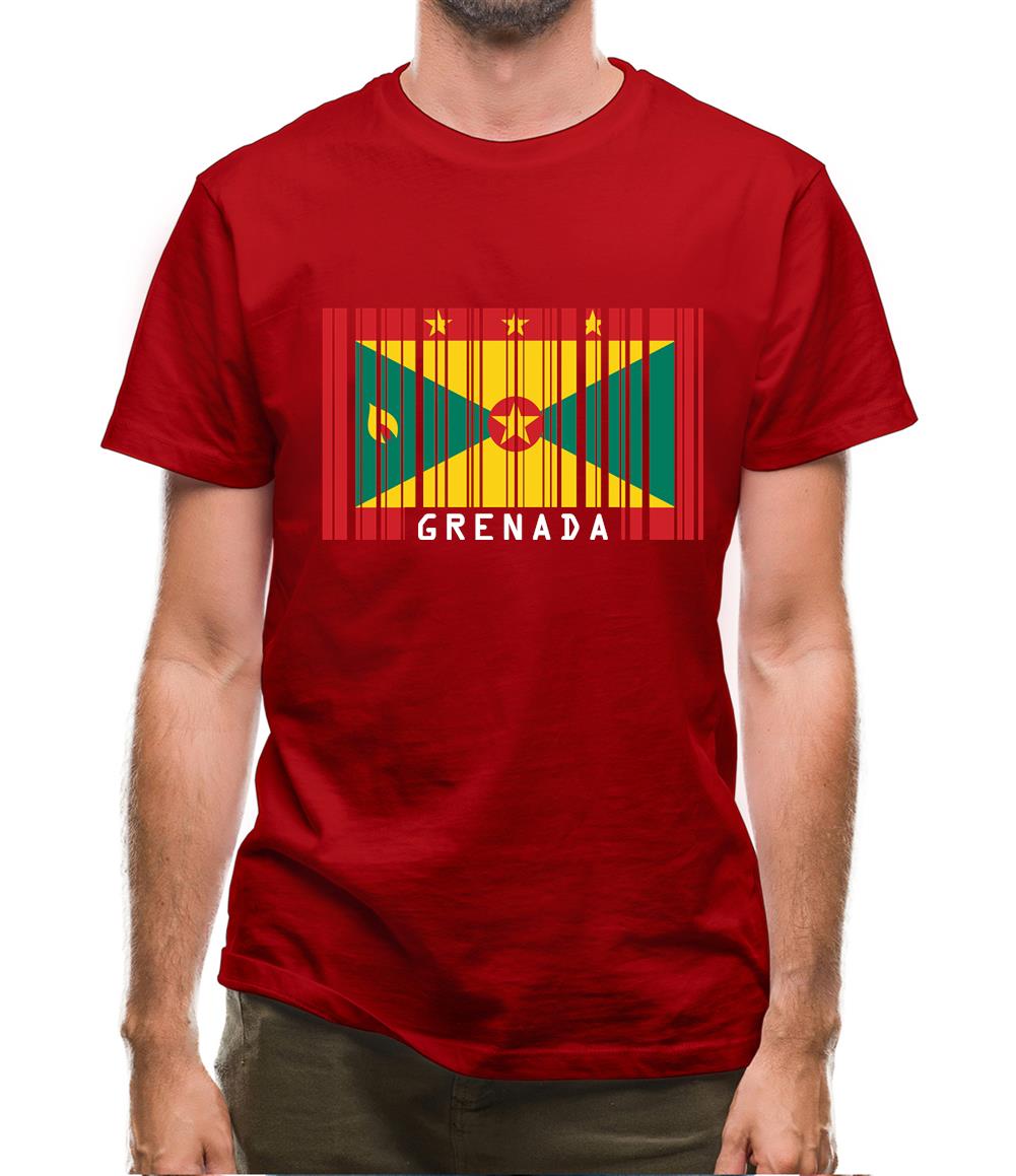 Grenada Barcode Style Flag Mens T-Shirt