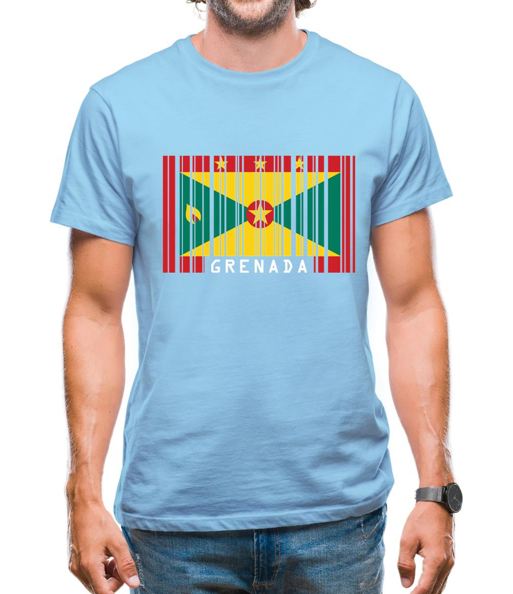 Grenada Barcode Style Flag Mens T-Shirt