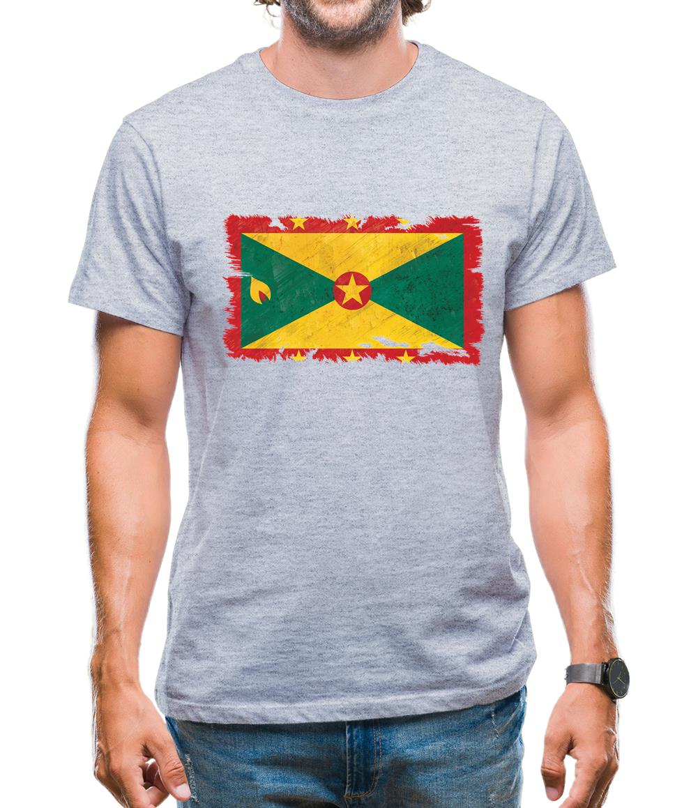 Grenada Grunge Style Flag Mens T-Shirt