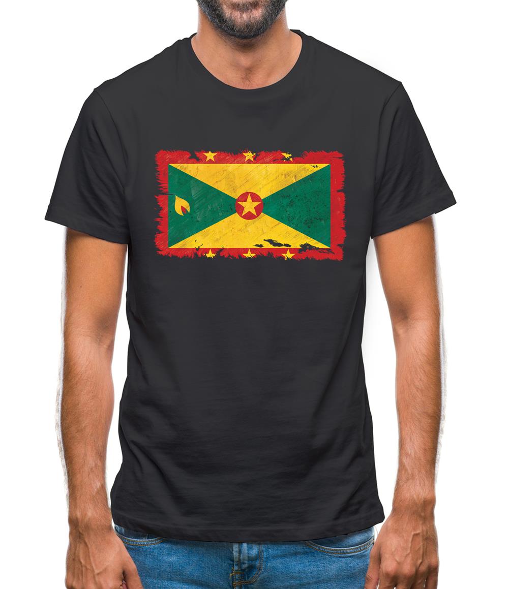 Grenada Grunge Style Flag Mens T-Shirt