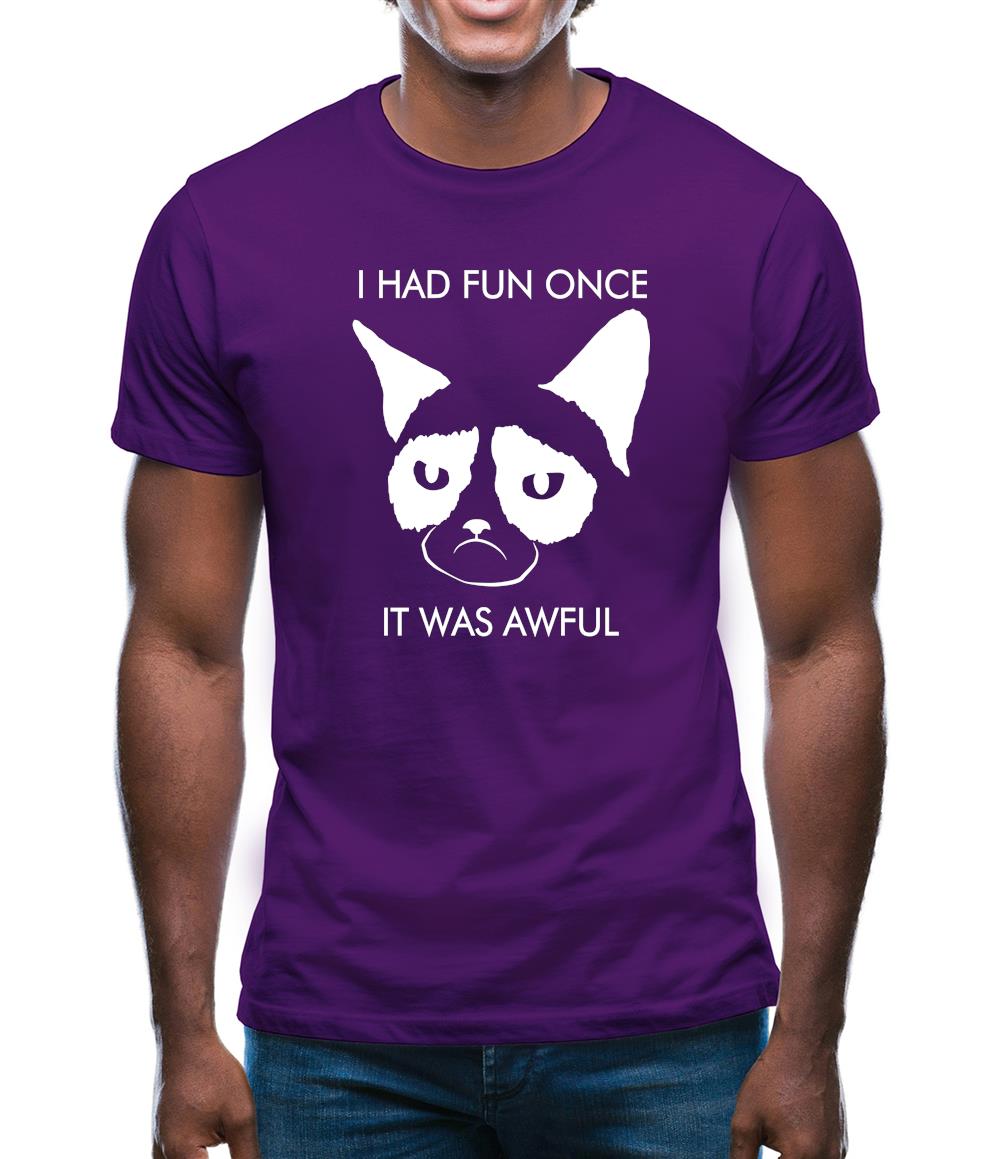 I Had Fun Once It Was Awful [Grumpy Cat] Mens T-Shirt