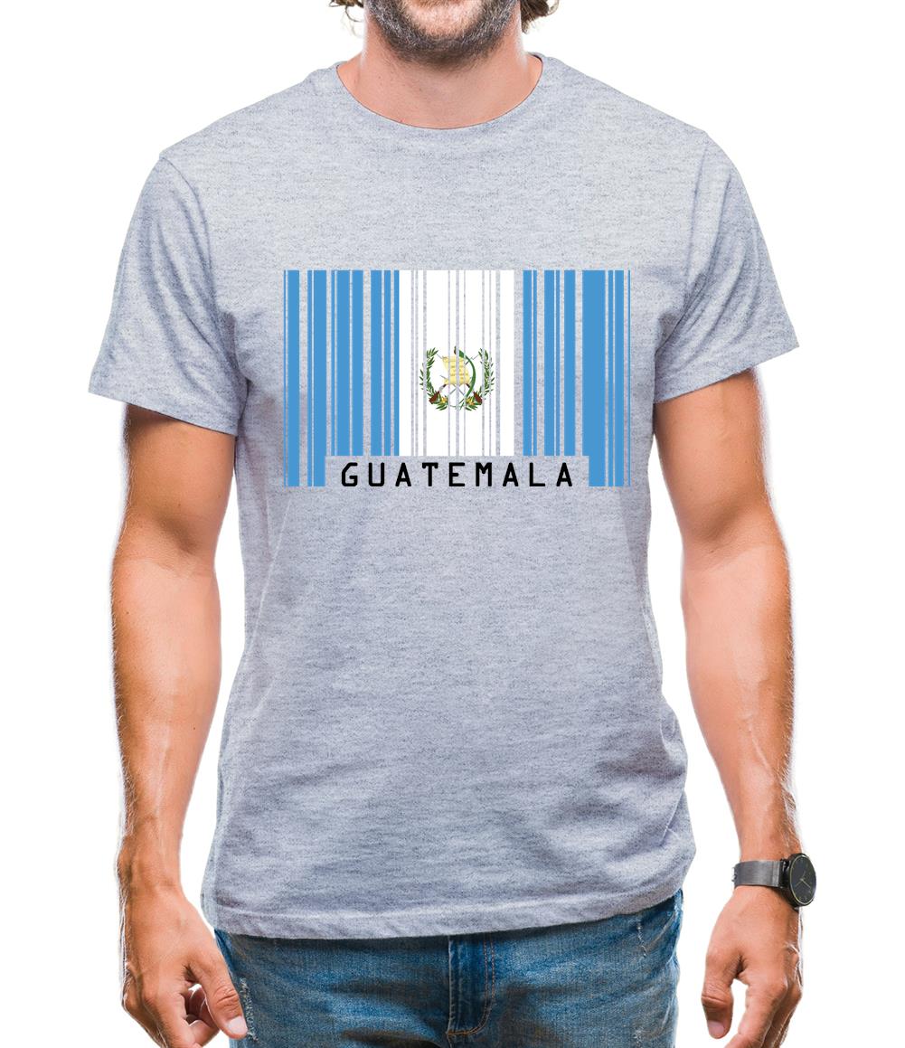 Guatemala Barcode Style Flag Mens T-Shirt