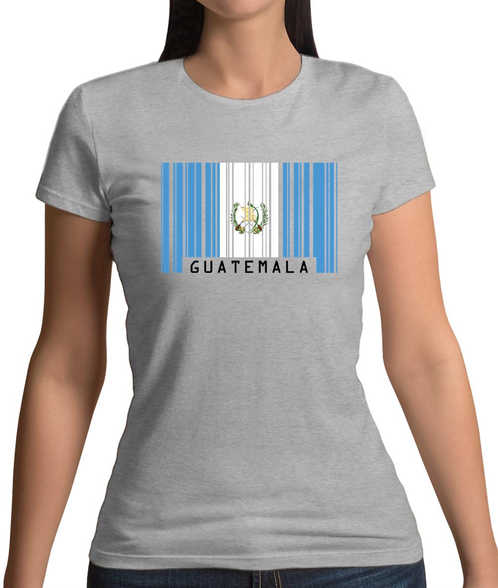 Guatemala Barcode Style Flag Womens T-Shirt