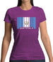 Guatemala Barcode Style Flag Womens T-Shirt