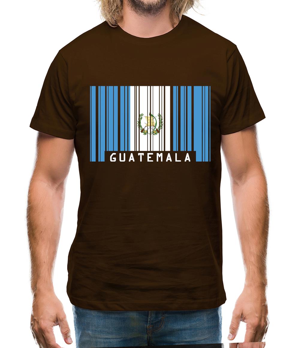 Guatemala Barcode Style Flag Mens T-Shirt