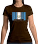 Guatemala Barcode Style Flag Womens T-Shirt