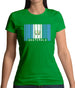 Guatemala Barcode Style Flag Womens T-Shirt