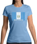 Guatemala Barcode Style Flag Womens T-Shirt