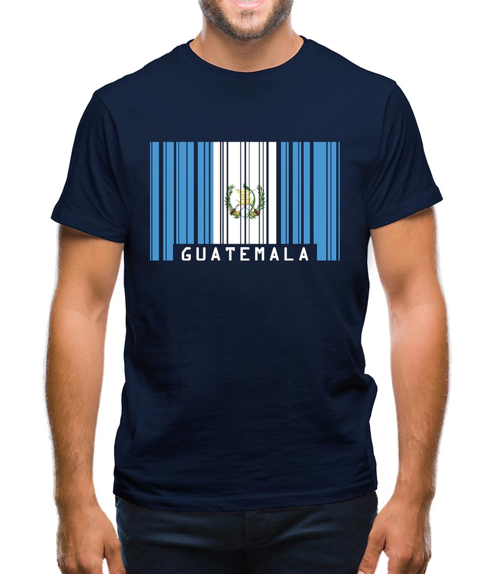Guatemala Barcode Style Flag Mens T-Shirt