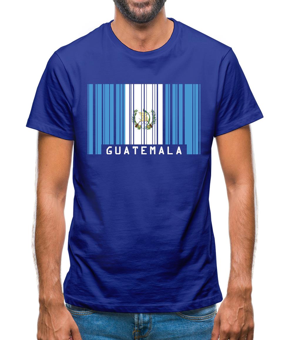 Guatemala Barcode Style Flag Mens T-Shirt