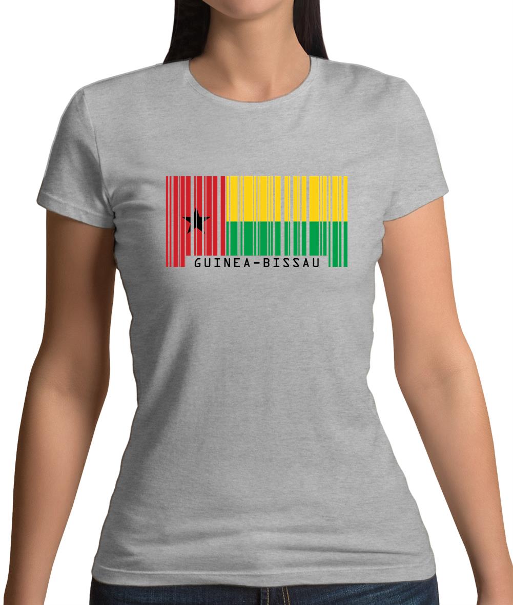 Guinea-Bissau Barcode Style Flag Womens T-Shirt