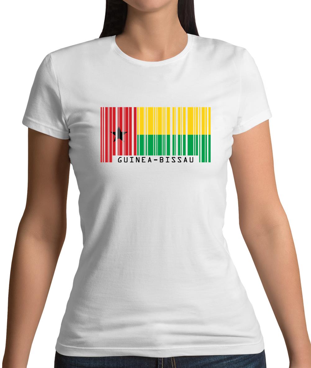 Guinea-Bissau Barcode Style Flag Womens T-Shirt