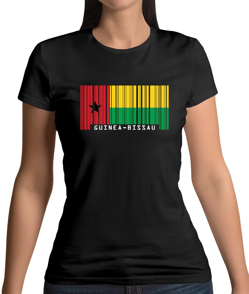 Guinea-Bissau Barcode Style Flag Womens T-Shirt