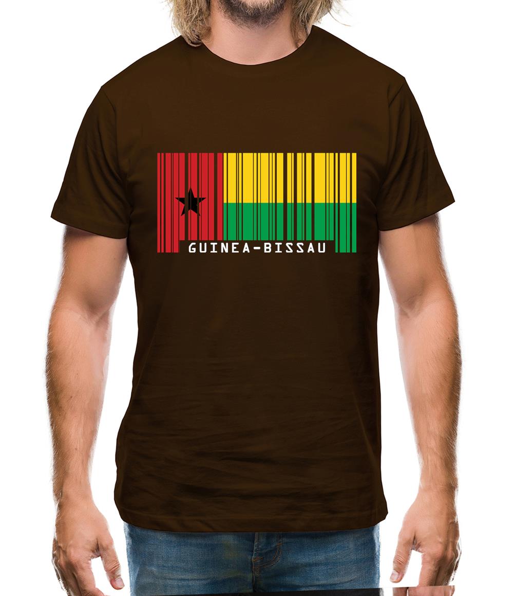 Guinea-Bissau Barcode Style Flag Mens T-Shirt