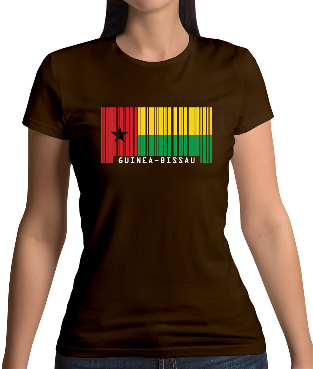 Guinea-Bissau Barcode Style Flag Womens T-Shirt