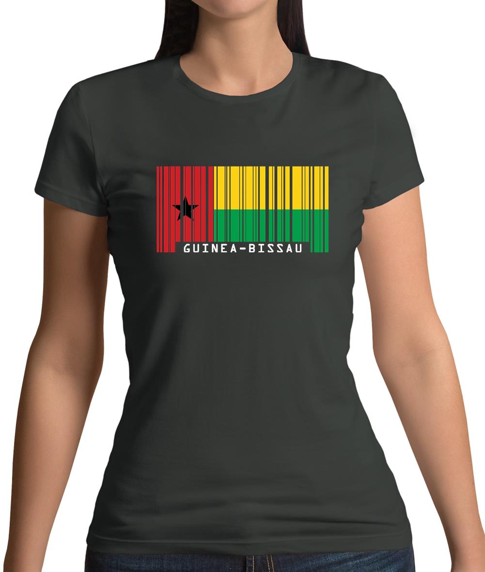 Guinea-Bissau Barcode Style Flag Womens T-Shirt