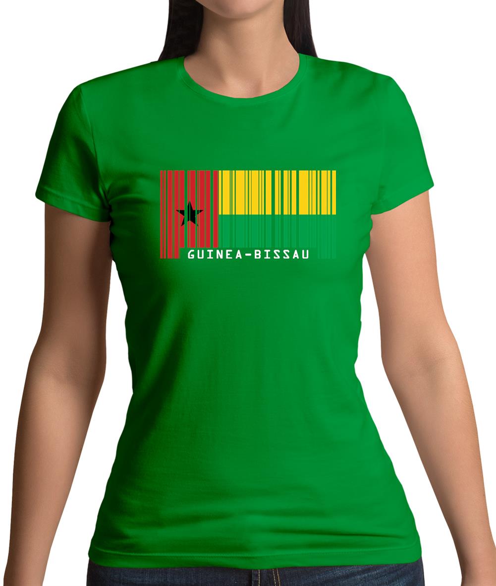 Guinea-Bissau Barcode Style Flag Womens T-Shirt