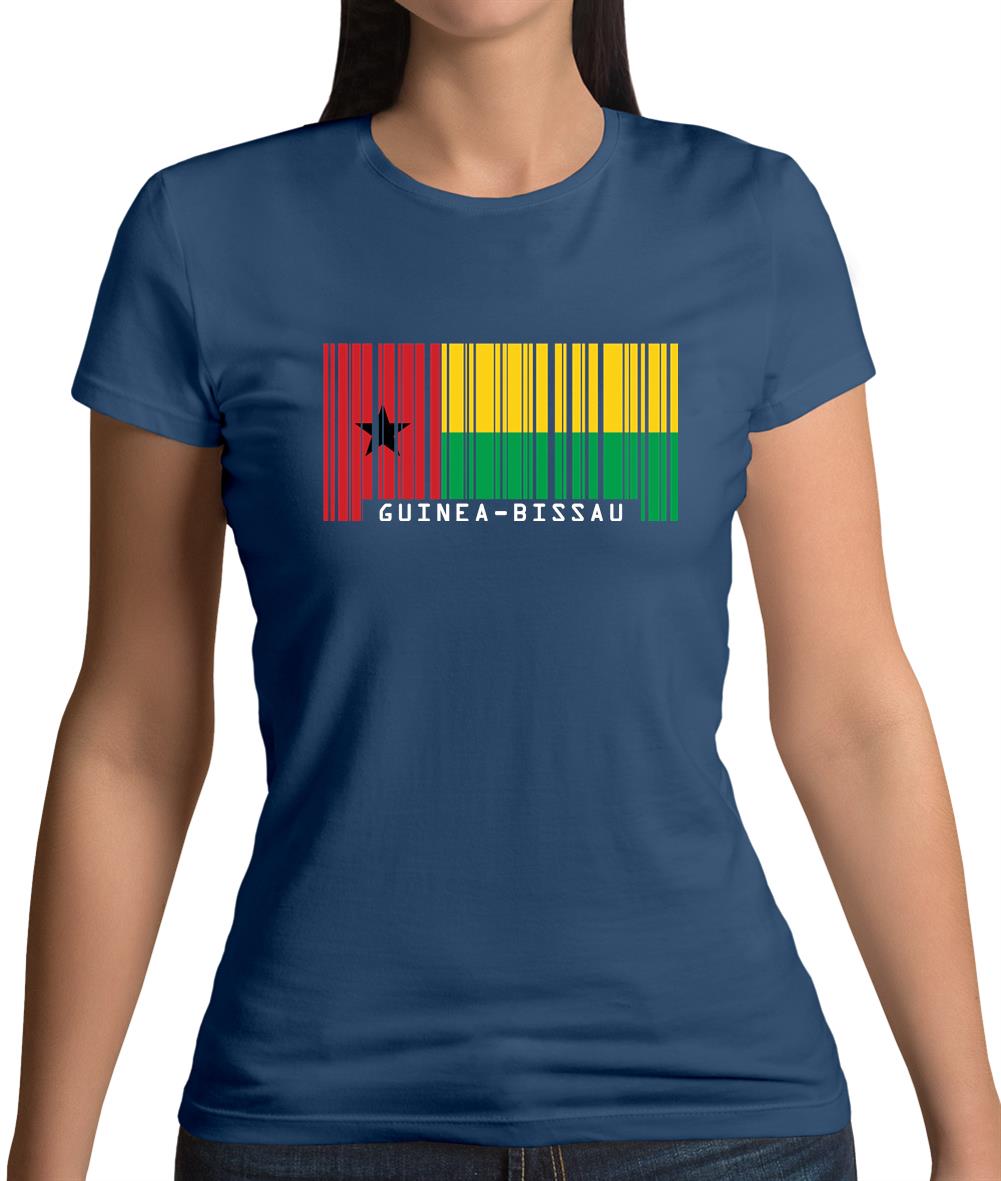 Guinea-Bissau Barcode Style Flag Womens T-Shirt
