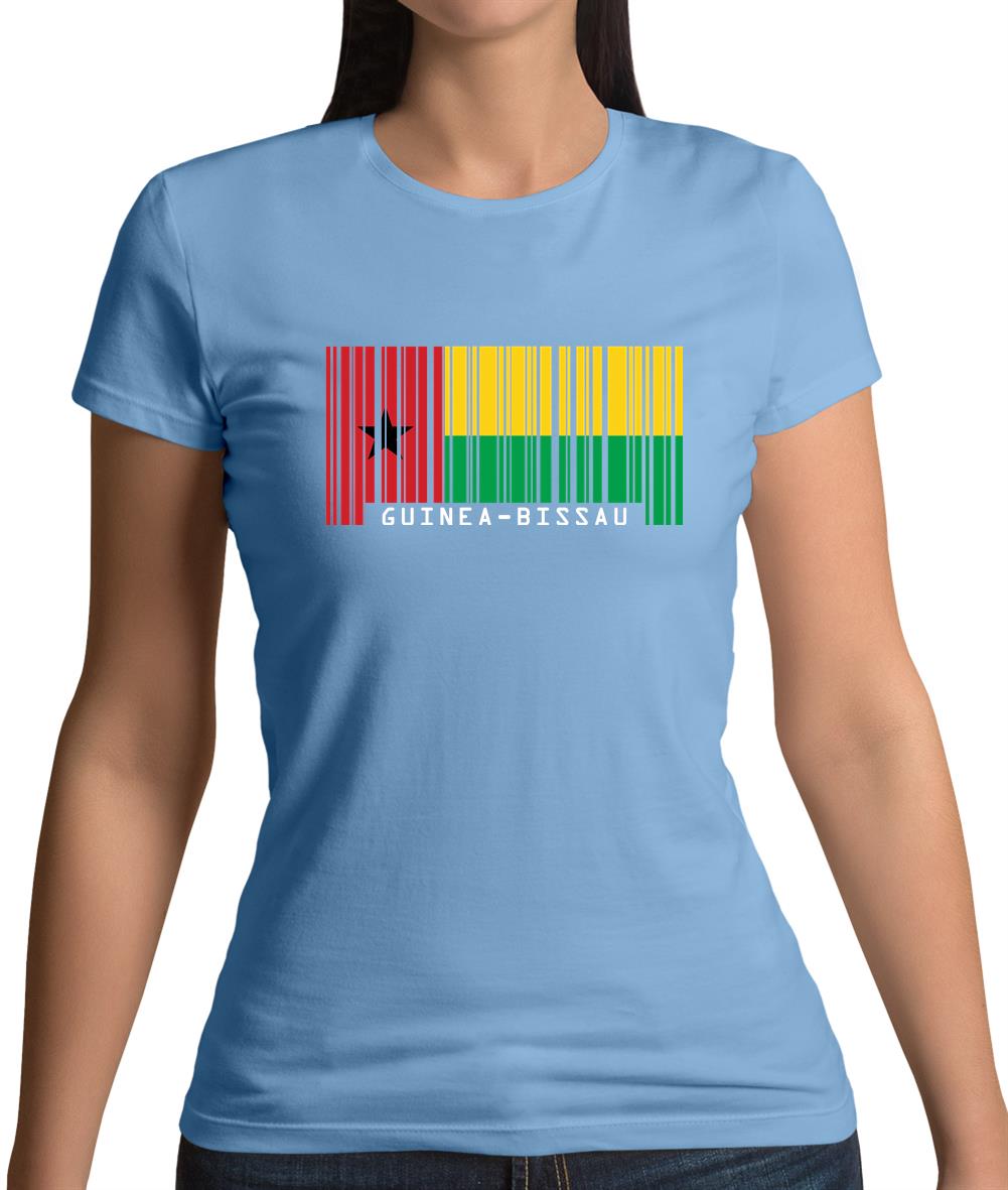 Guinea-Bissau Barcode Style Flag Womens T-Shirt