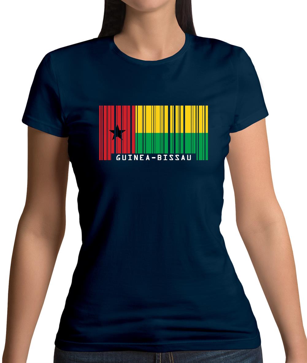 Guinea-Bissau Barcode Style Flag Womens T-Shirt