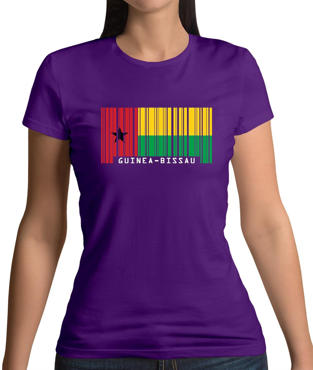 Guinea-Bissau Barcode Style Flag Womens T-Shirt