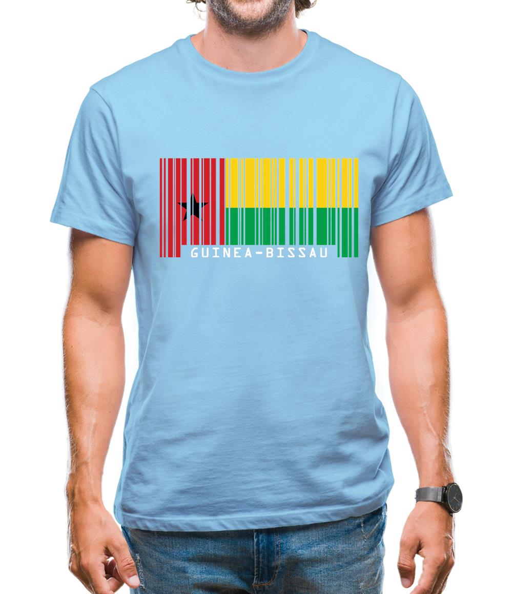 Guinea-Bissau Barcode Style Flag Mens T-Shirt