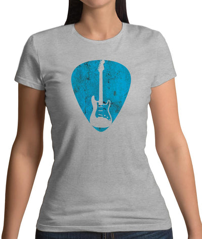 Guitar Pick Full Silhouette Womens T-Shirt