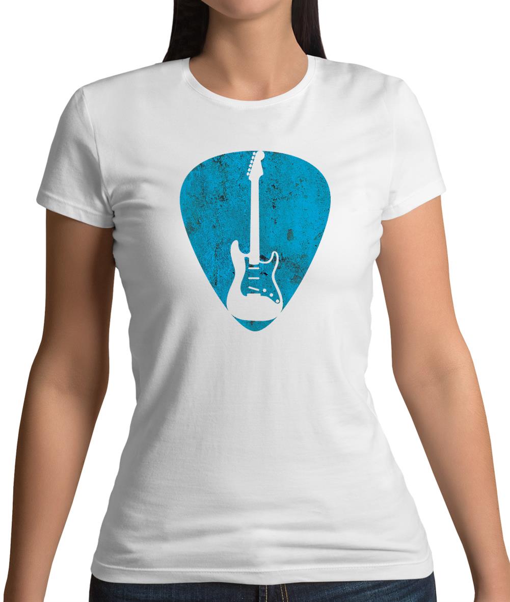 Guitar Pick Full Silhouette Womens T-Shirt