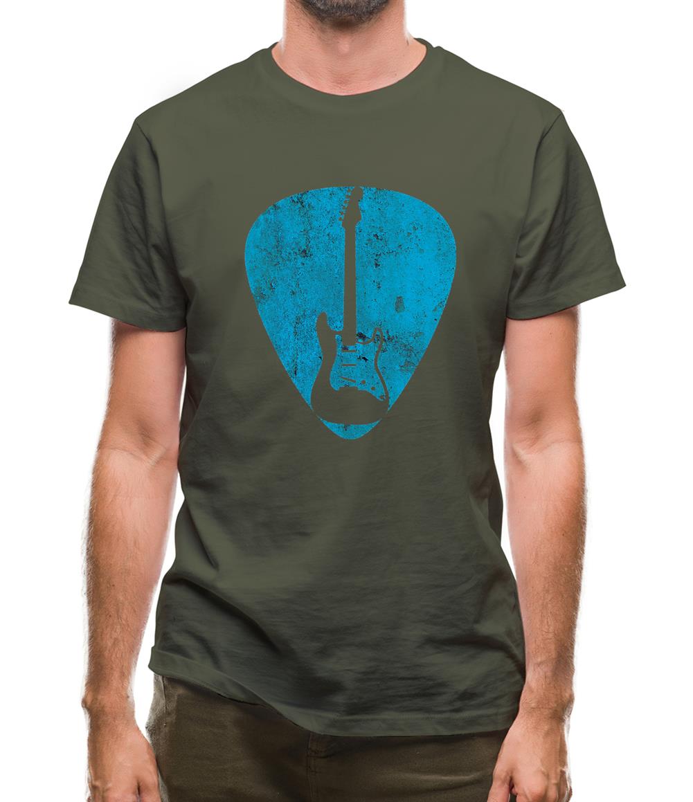 Guitar Pick Full Silhouette - Mens T-Shirt