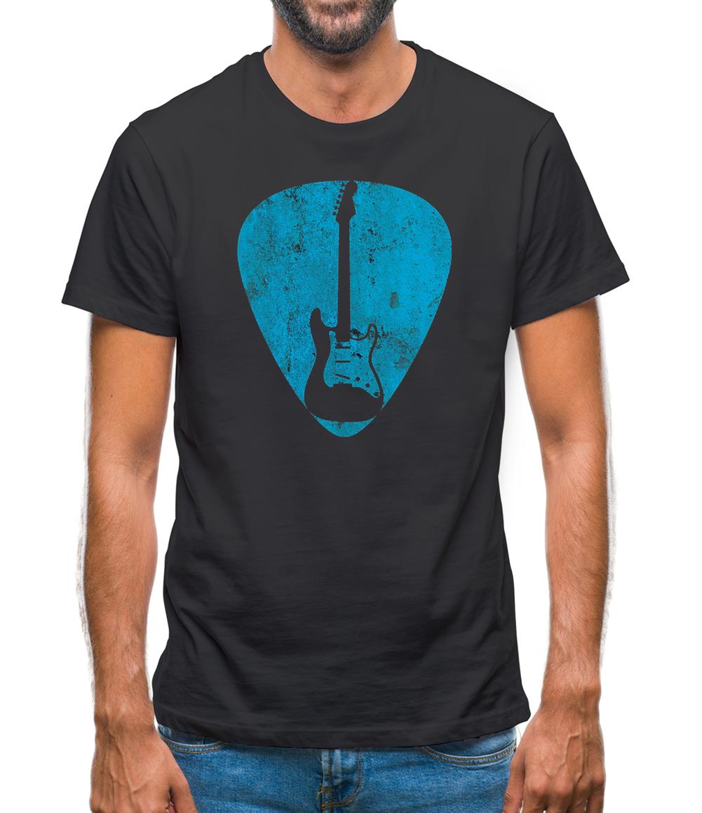 Guitar Pick Full Silhouette - Mens T-Shirt