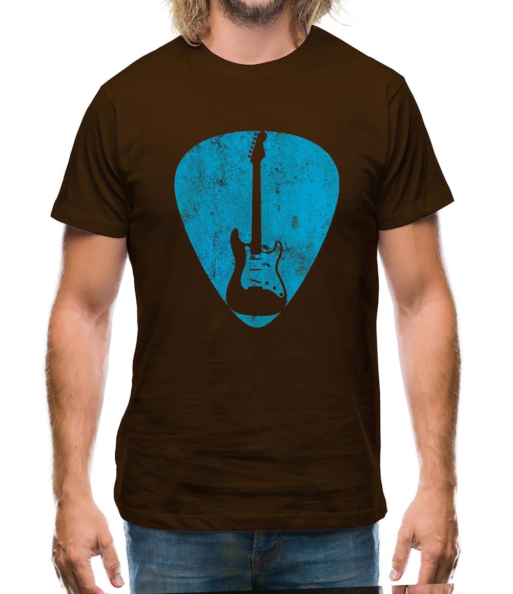 Guitar Pick Full Silhouette - Mens T-Shirt