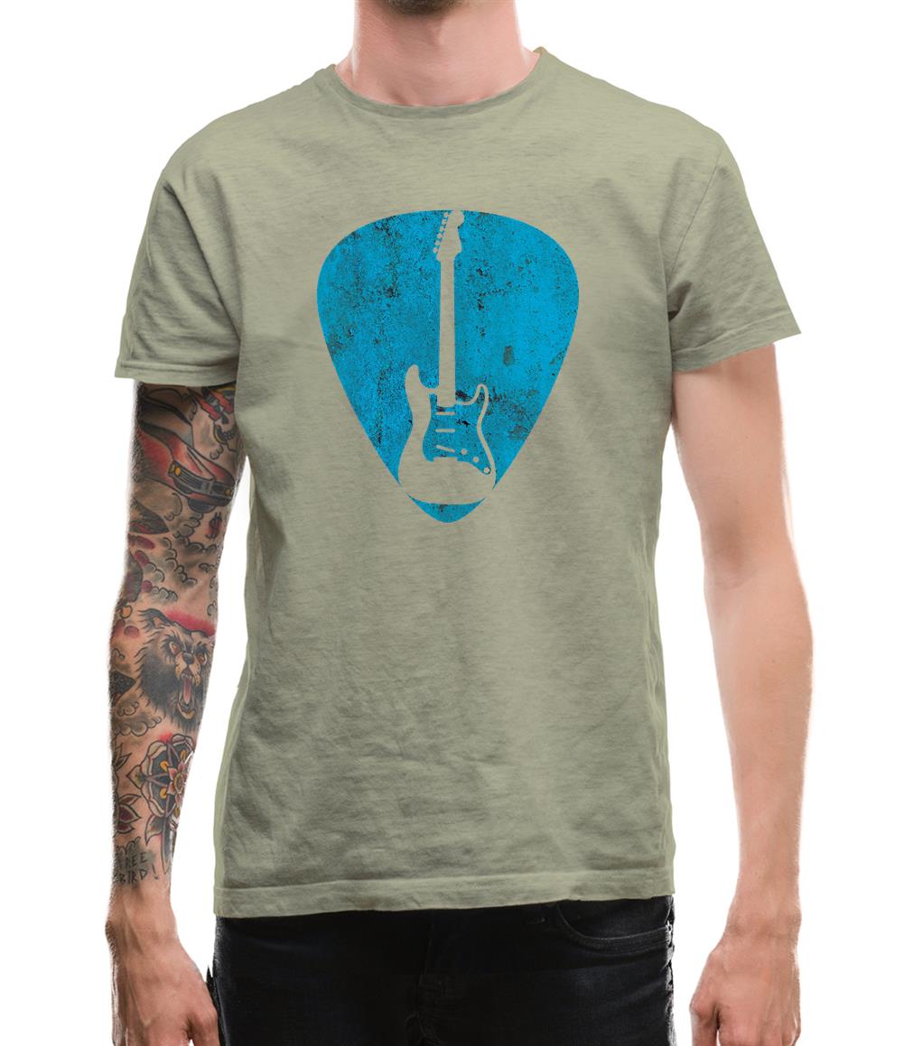 Guitar Pick Full Silhouette - Mens T-Shirt