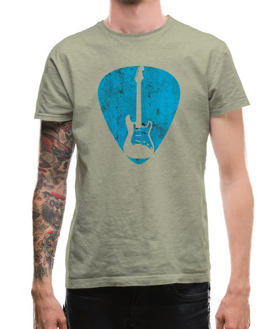 Guitar Pick Full Silhouette - Mens T-Shirt