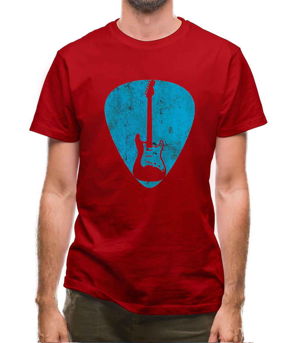 Guitar Pick Full Silhouette - Mens T-Shirt