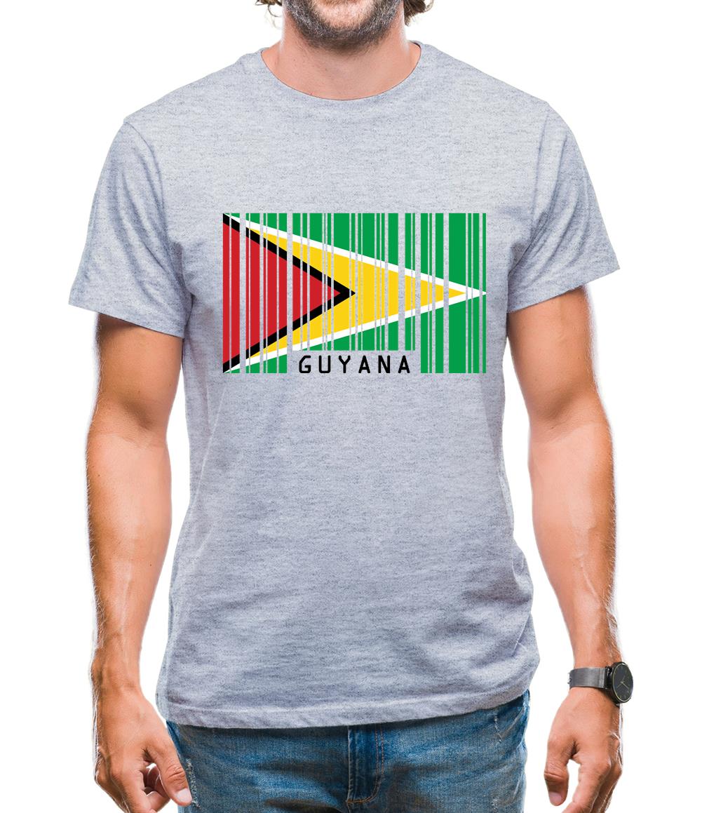 Guyana Barcode Style Flag Mens T-Shirt