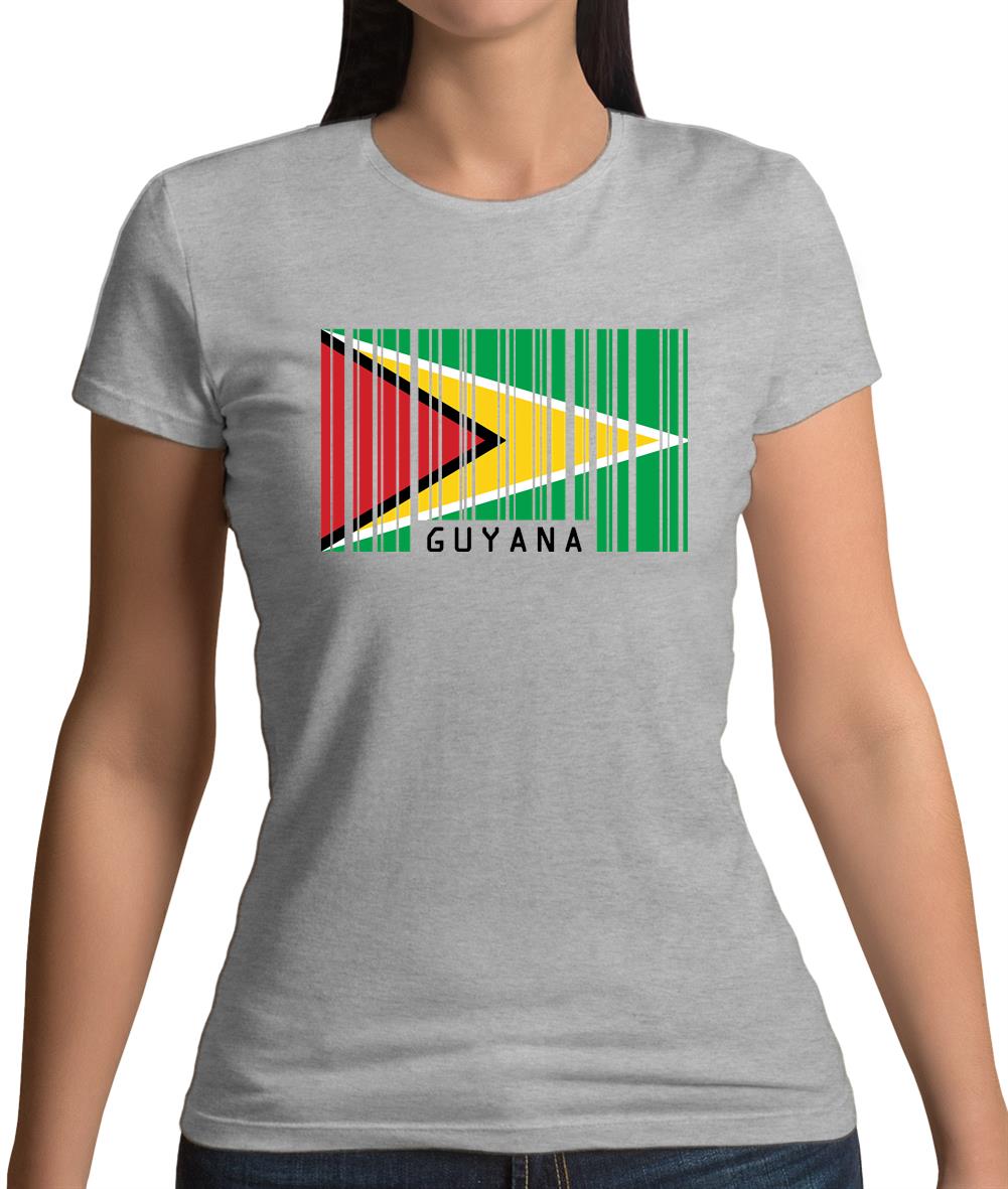 Guyana Barcode Style Flag Womens T-Shirt