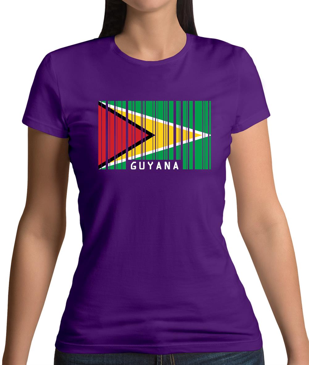 Guyana Barcode Style Flag Womens T-Shirt